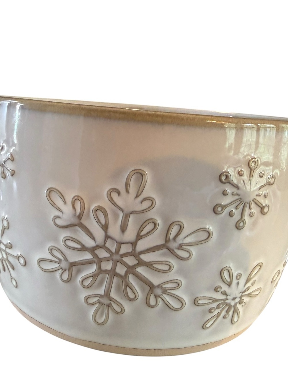 Teleflora Gift Snowflake Oven To Table Ceramic Serving Bowl Casserole Dish